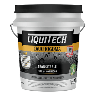 Pintura impermeabilizante sustentable y Transitable Caucho Goma Liquitech 4 Kg.  