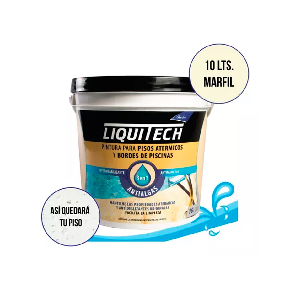 Pintura atérmica impermeabilizante pisos y bordes de piscinas 4L Liquitech 2
