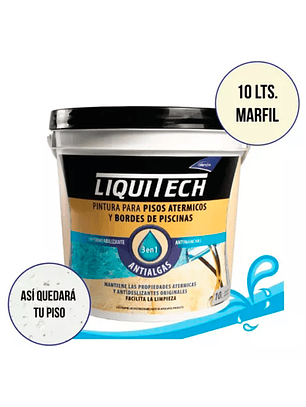 Pintura atérmica impermeabilizante pisos y bordes de piscinas 4L Liquitech