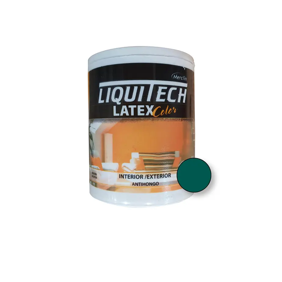 Latex Al Agua Color Interior - Exterior Antihongos Liquitech 1 Litro. Mate  3