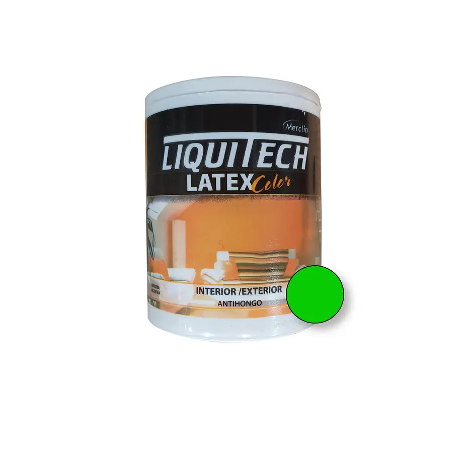 Latex Al Agua Color Interior - Exterior Antihongos Liquitech 1 Litro. Mate  4