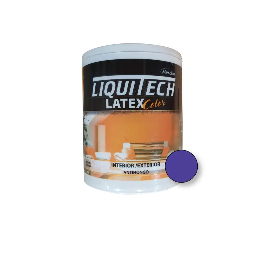 Latex Al Agua Color Interior - Exterior Antihongos Liquitech 1 Litro. Mate  5