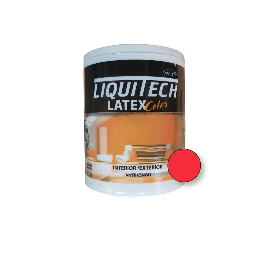 Latex Al Agua Color Interior - Exterior Antihongos Liquitech 1 Litro. Mate  6