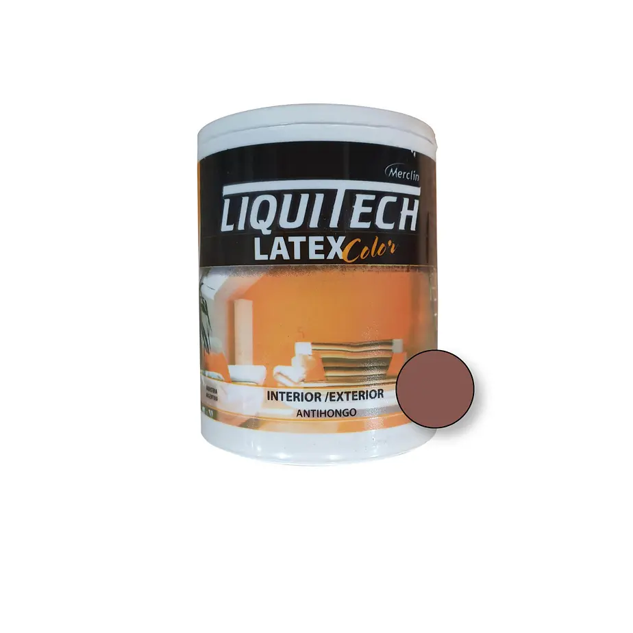 Latex Al Agua Color Interior - Exterior Antihongos Liquitech 1 Litro. Mate  7