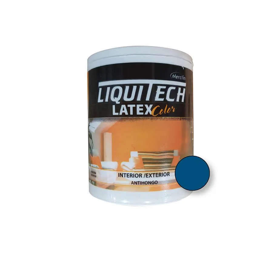 Latex Al Agua Color Interior - Exterior Antihongos Liquitech 1 Litro. Mate  8