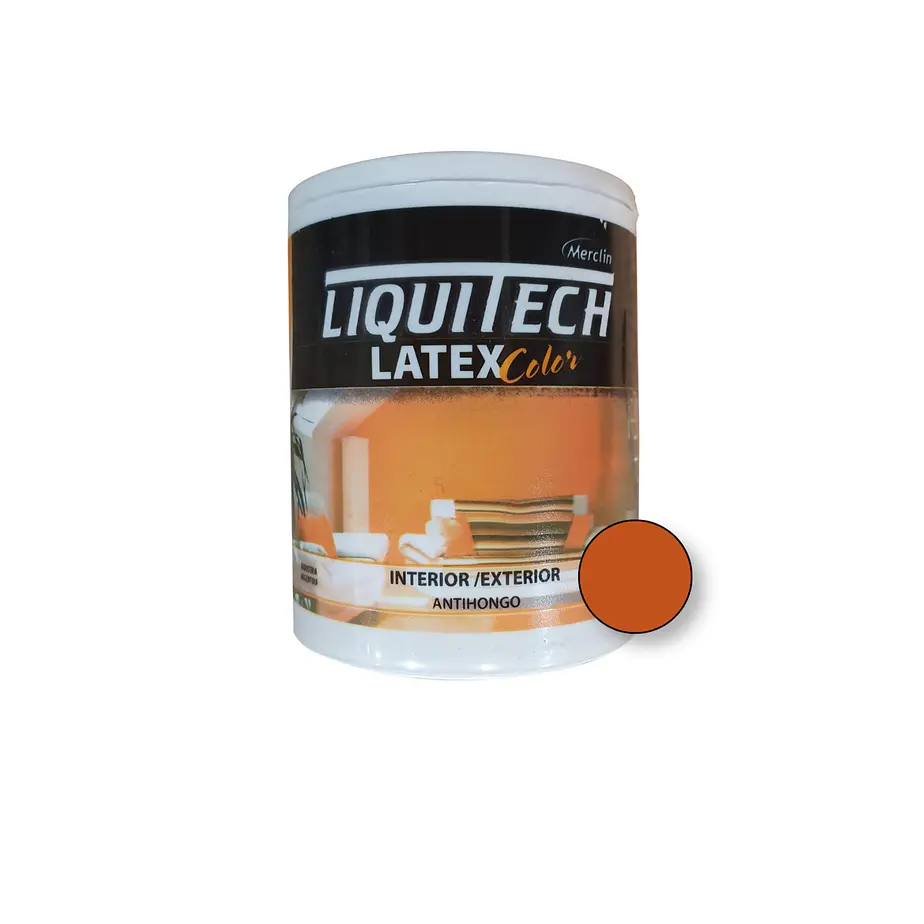 Latex Al Agua Color Interior - Exterior Antihongos Liquitech 1 Litro. Mate  10