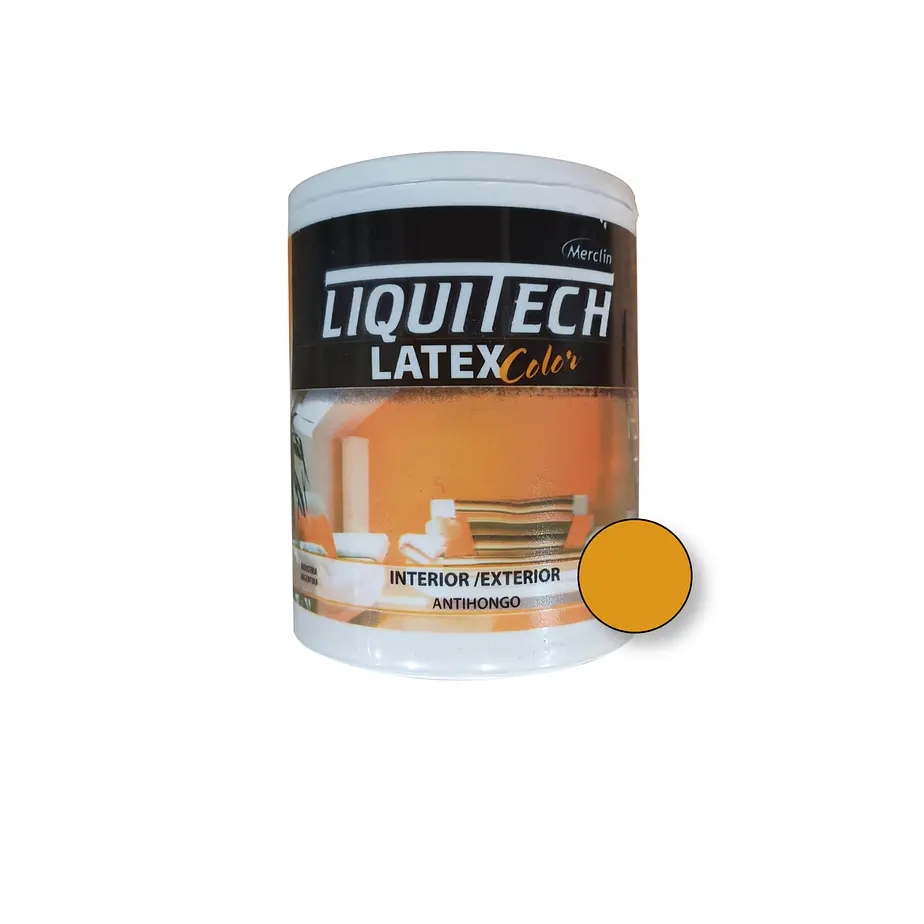 Latex Al Agua Color Interior - Exterior Antihongos Liquitech 1 Litro. Mate  12