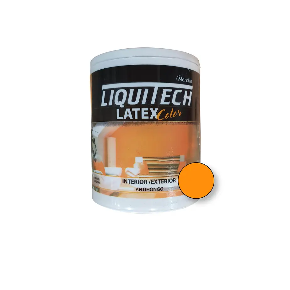 Latex Al Agua Color Interior - Exterior Antihongos Liquitech 1 Litro. Mate  15
