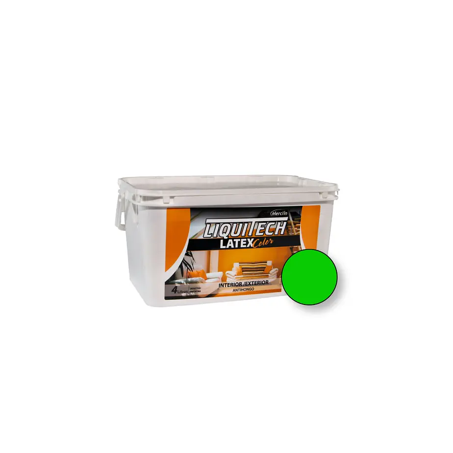 Latex Al Agua Color Interior - Exterior Antihongos Liquitech 4Litros. Mate  3