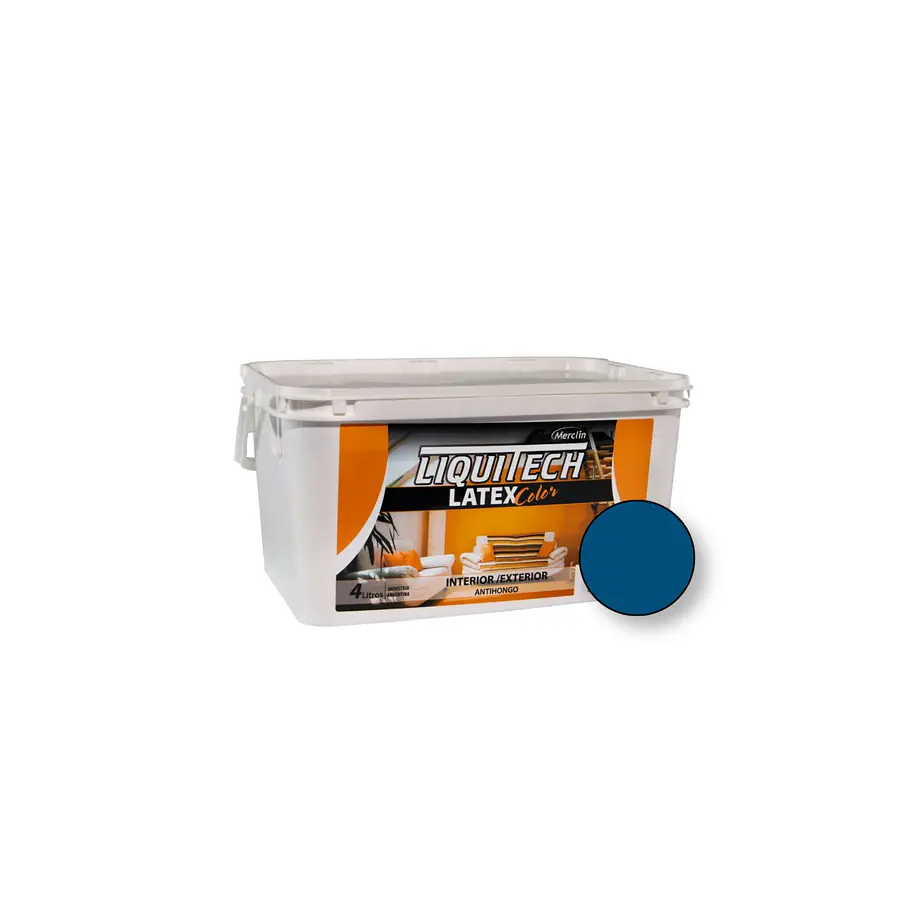 Latex Al Agua Color Interior - Exterior Antihongos Liquitech 4Litros. Mate  7