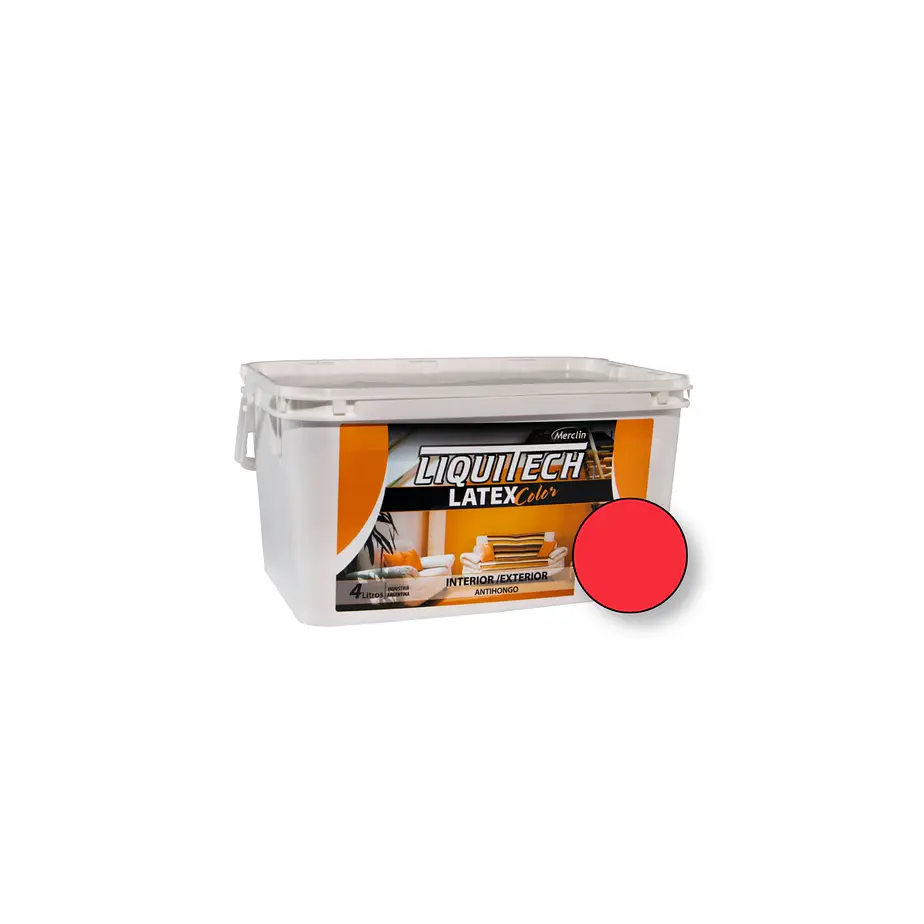 Latex Al Agua Color Interior - Exterior Antihongos Liquitech 4Litros. Mate  8