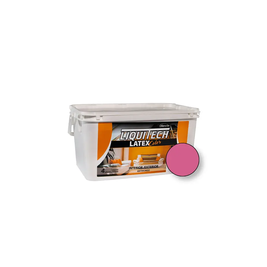 Latex Al Agua Color Interior - Exterior Antihongos Liquitech 4Litros. Mate  10
