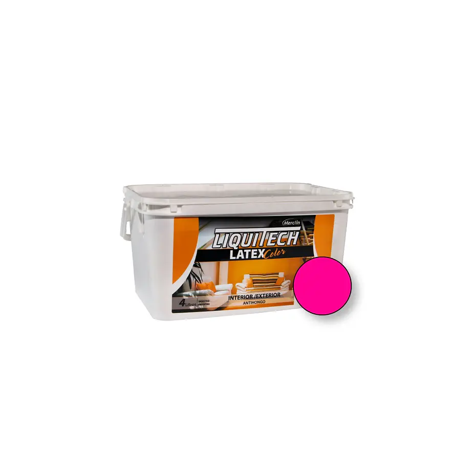 Latex Al Agua Color Interior - Exterior Antihongos Liquitech 4Litros. Mate  12