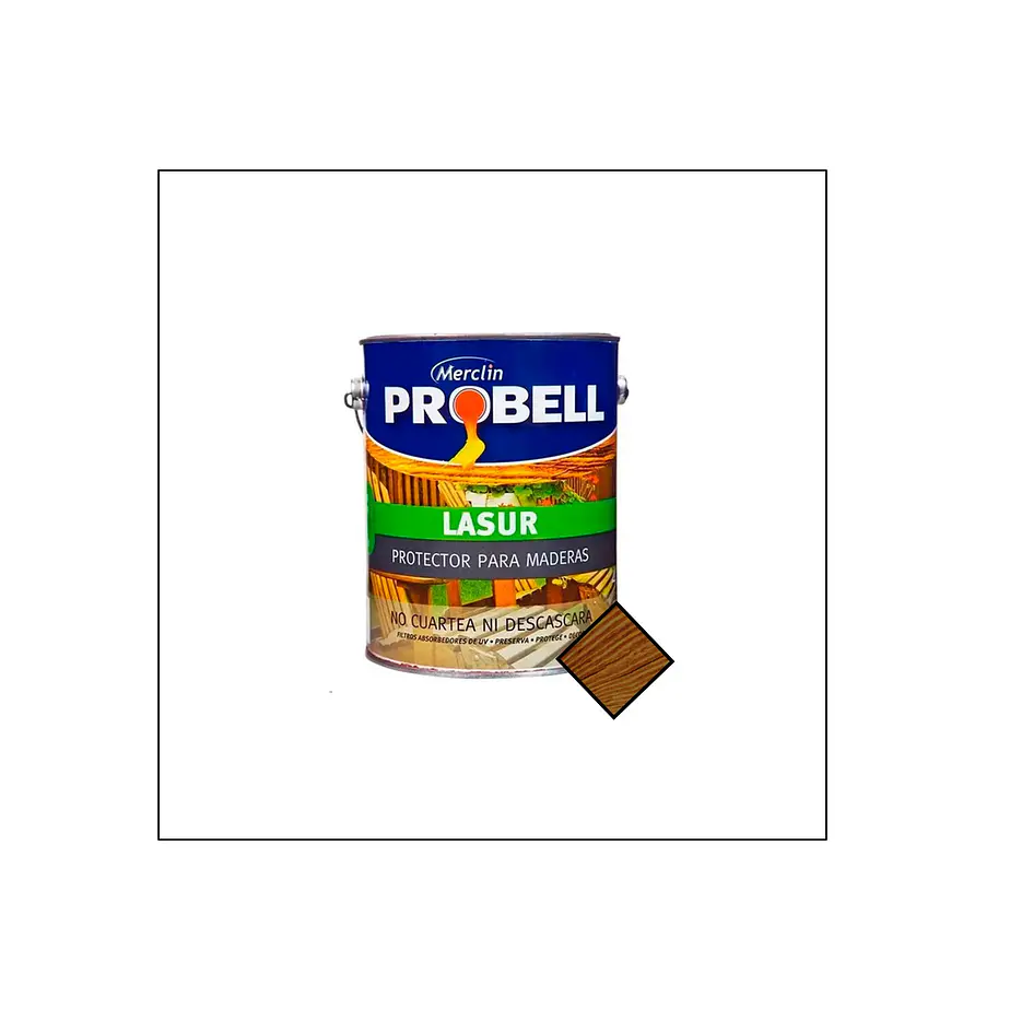 Pintura Protectora para maderas PROBELL LASUR SATINADO 4 Litros. 5