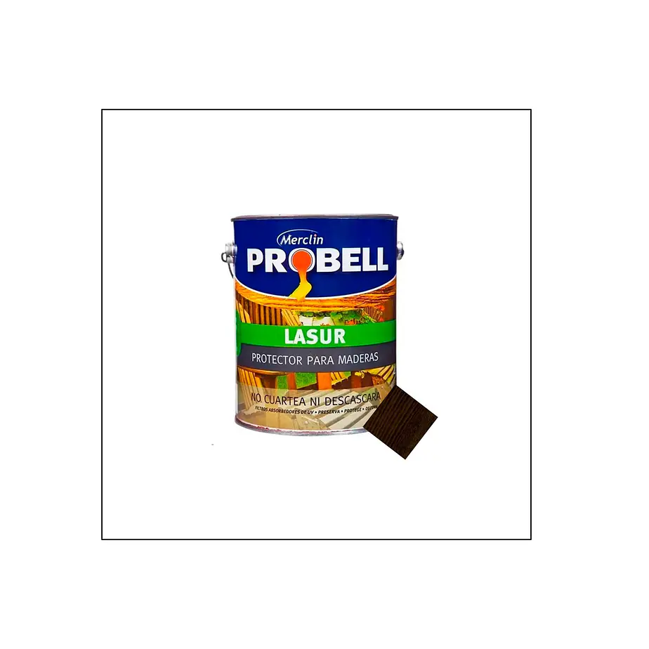 Pintura Protectora para maderas PROBELL LASUR SATINADO 1 LItro. 4