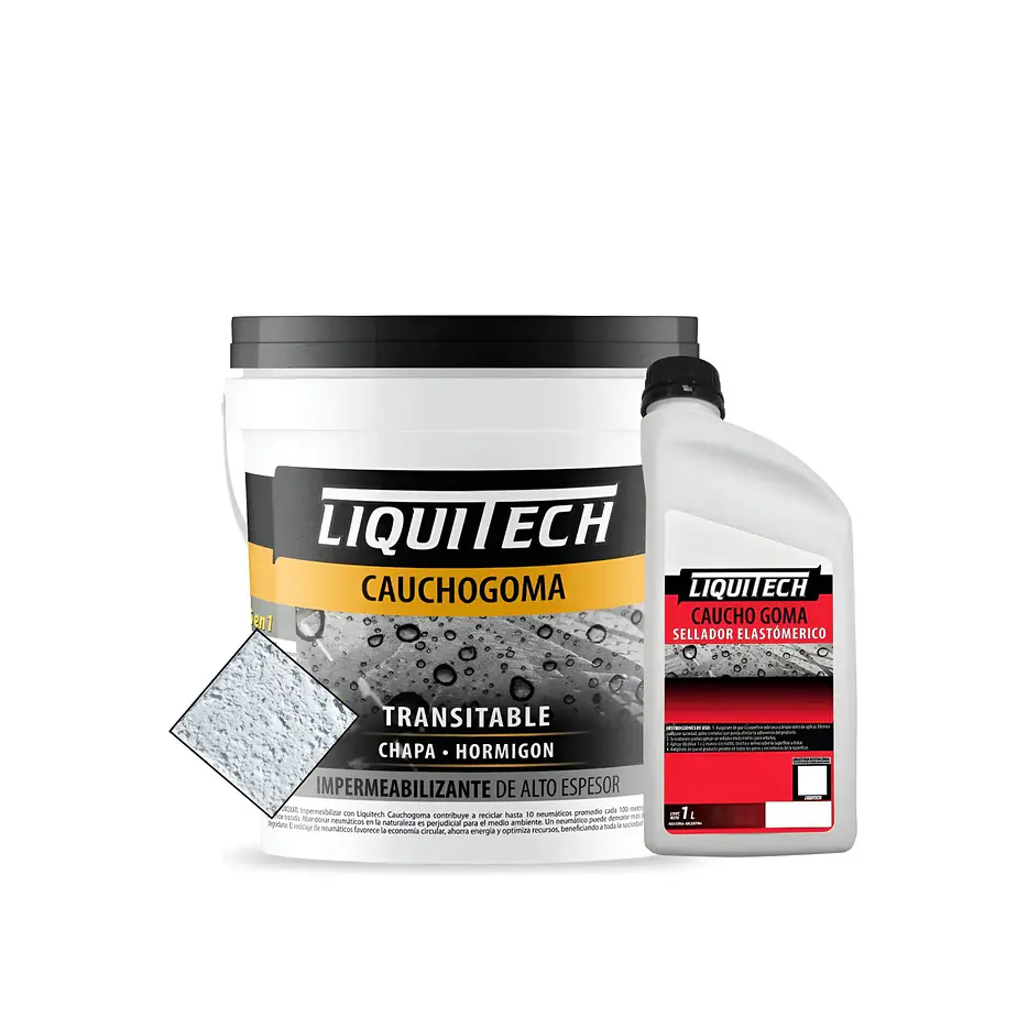 Pack Impermeabilizante Caucho Goma X 4kg + Sellador 1 Lts 1