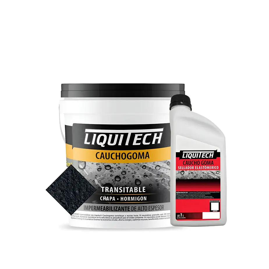 Pack Impermeabilizante Caucho Goma X 4kg + Sellador 1 Lts 4