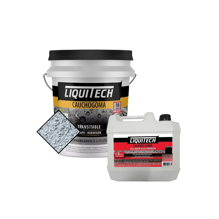 Pack Impermeabilizante Cauchogoma 20kg + Sellador 5k 2