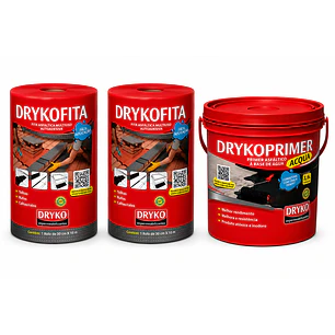 Pack Dryko Cinta Asfáltica 30cm X 10m + Primer Sellador 1 L