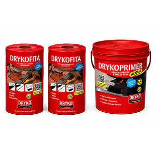 Pack Dryko Cinta Asfáltica 20cm X 10m + Primer Sellador 1 L