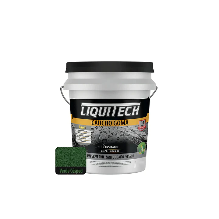 Pintura impermeabilizante sustentable y Transitable Cauchogoma Liquitech 20 Kg.   11