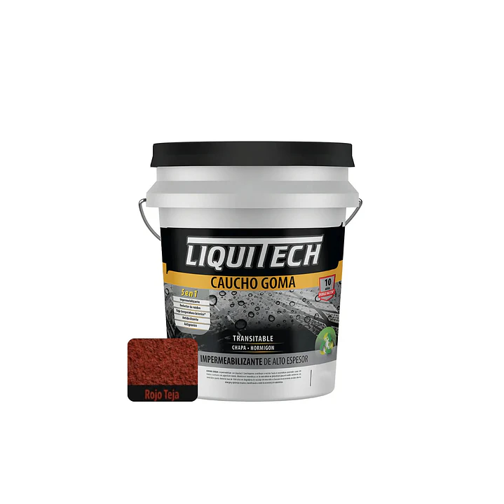 Pintura impermeabilizante sustentable y Transitable Cauchogoma Liquitech 20 Kg.   12