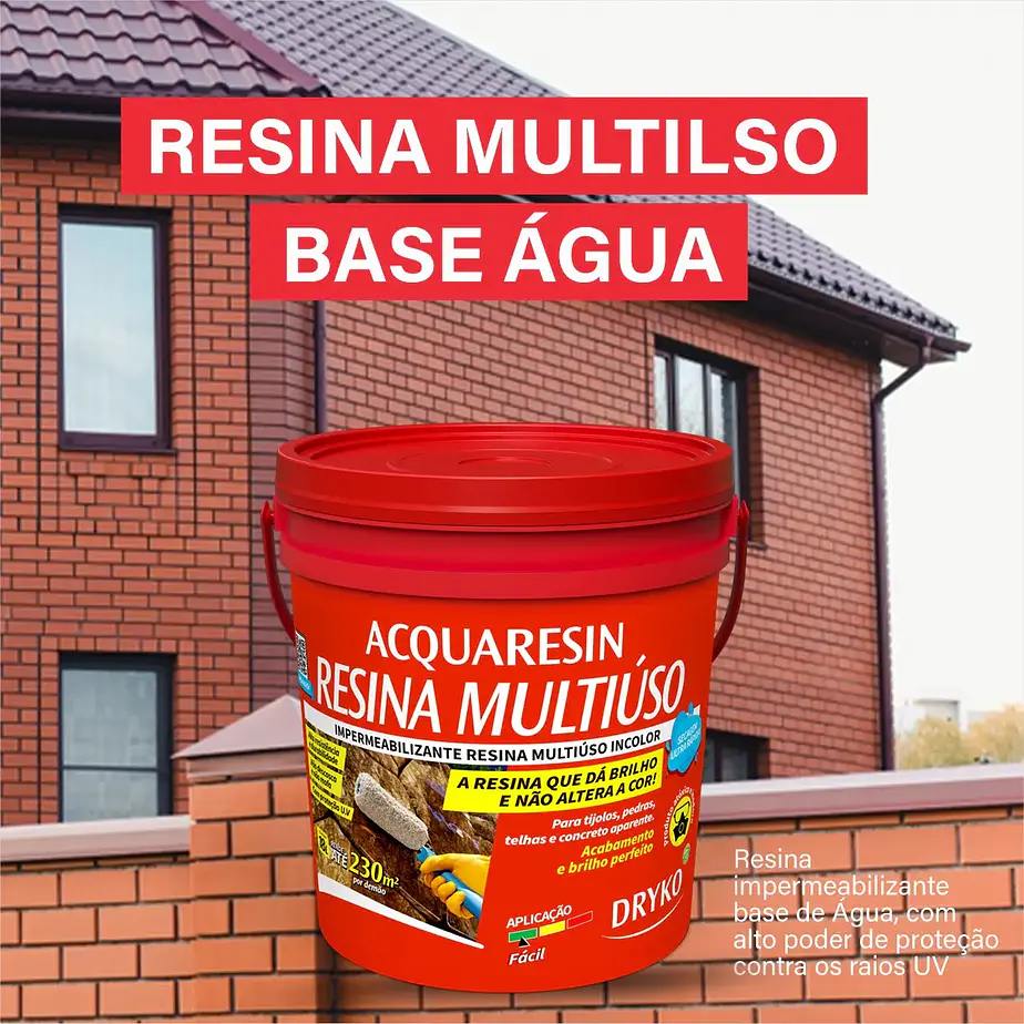 IMPERMEABILIZANTE DE RESINA MULTIÚSO INCOLORO ACQUARESIN 18 Lt - DRYKO 3