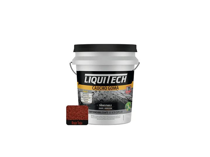 Pintura impermeabilizante sustentable y Transitable Cauchogoma Liquitech 4 Kg.   7