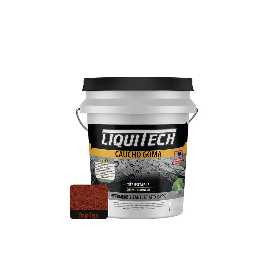 Pintura impermeabilizante sustentable y Transitable Cauchogoma Liquitech 4 Kg.   7