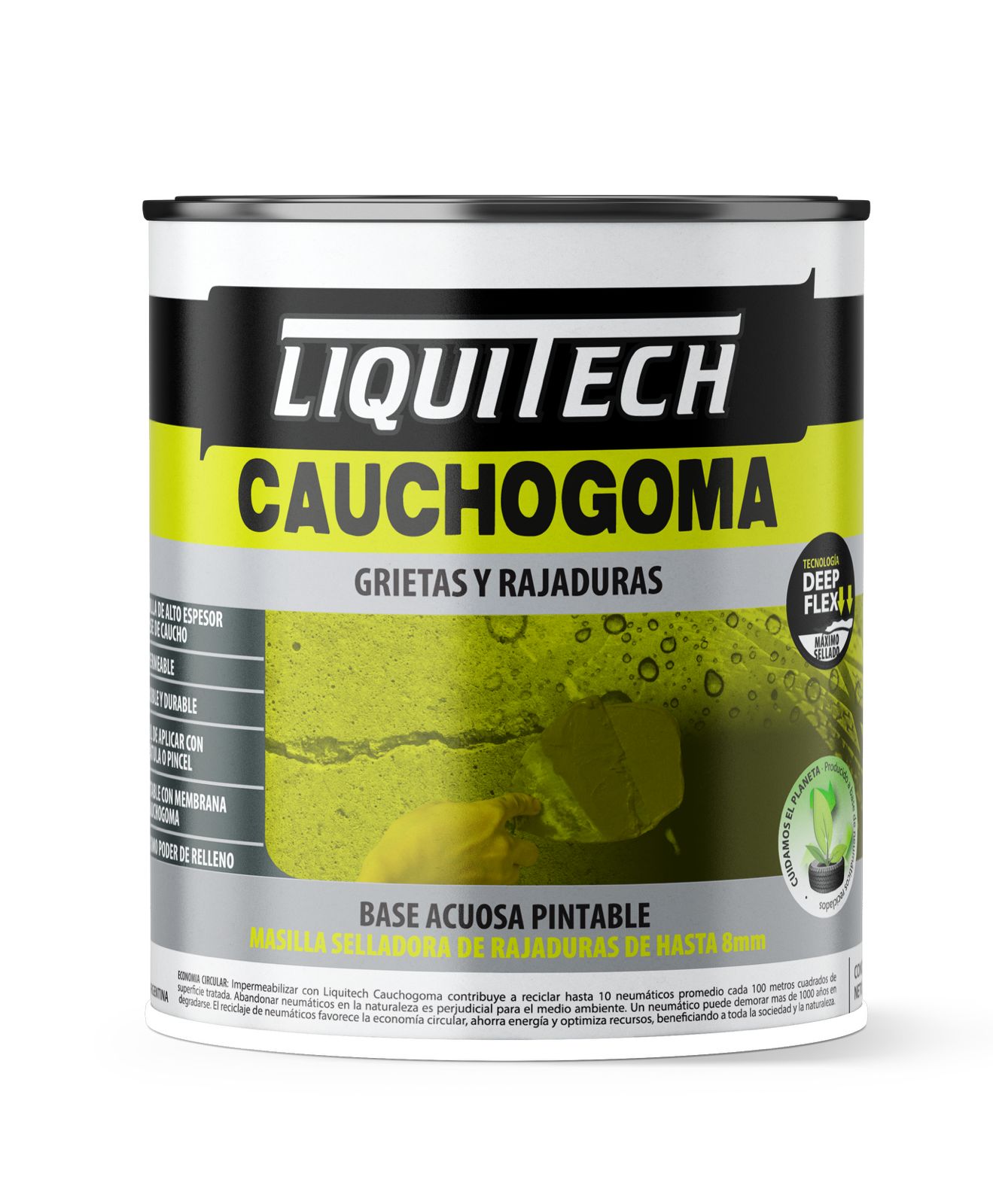 Sellador Grietas Y Fisuras Liquitech Cauchogoma 1kg Blanco