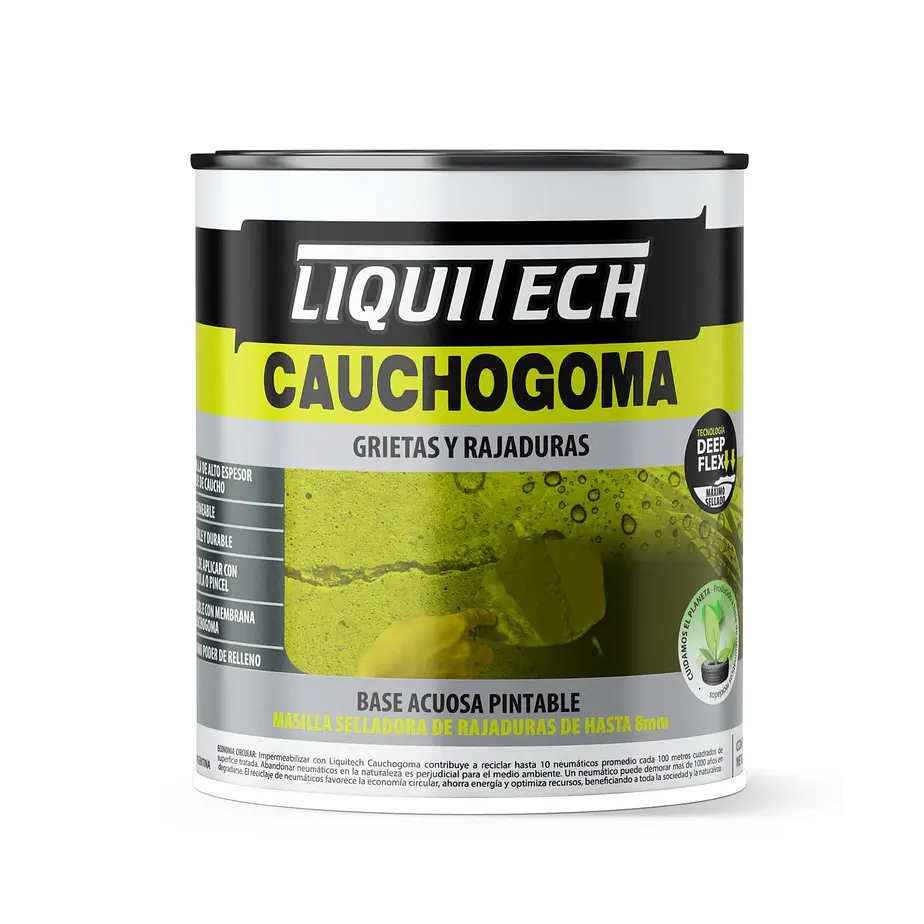 Sellador Grietas Y Fisuras Liquitech Cauchogoma 1kg Blanco 1