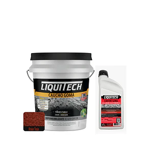  Pack Impermeabilizante Cauchogoma 4kg  color Rojo Teja + Sellador 1lt 