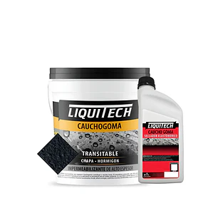  Pack Impermeabilizante Cauchogoma 4kg  color Negro + Sellador 1lt 
