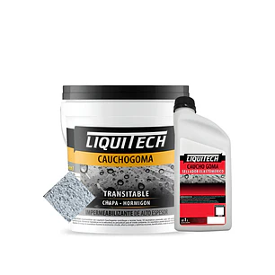  Pack Impermeabilizante Cauchogoma 4kg  color Gris + Sellador 1lt 