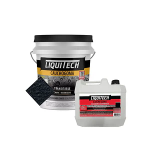  Pack Impermeabilizante Cauchogoma 20kg  color Negro + Sellador 5lts