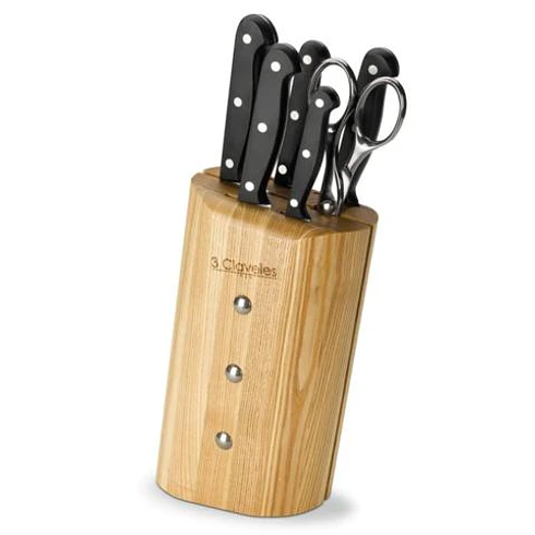 Cuchillo Ash Juego 5 Pcs Uniblock + 1 Tijera Tres Claveles 1