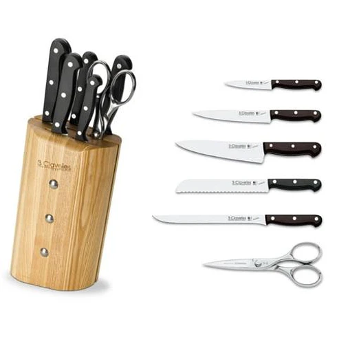 Cuchillo Ash Juego 5 Pcs Uniblock + 1 Tijera Tres Claveles 2