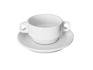 Stratus Stone Line Taza Consome C/Platillo (6 Pcs)