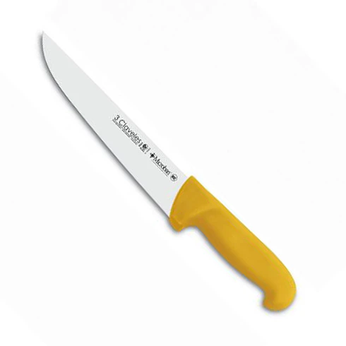 Cuchillo Carnicero 24Cm Amarillo Tres Claveles 1