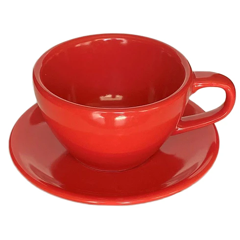 Germer Taza Te 300Ml Roja C/Platillo (Set 6Pcs) 1