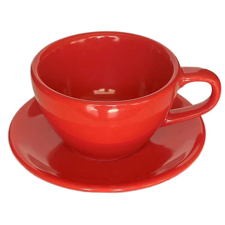 Germer Taza Te 300Ml Roja C/Platillo (Set 6Pcs) 1