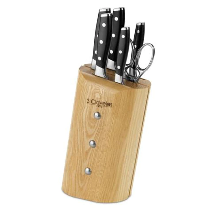 Cuchillo Ash Juego 5 Pcs Toledo + 1 Tijera Tres Claveles 1