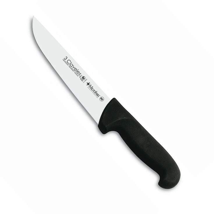 Cuchillo Deshuesador 15Cm + Carnicero 26Cm Negro Tres Claveles 3