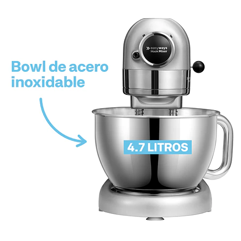 Batidora de Pedestal Hook Mixer Silver 4, 7Lt EasyWays 3