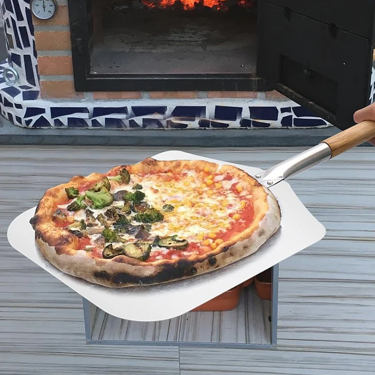 Pala Pizza 40X45Cm Mango Largo Dechef 2