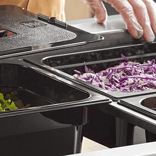 Recipiente Gn Policarbonato Negro 1/2 10Cm Dechef