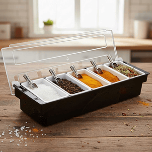 Dispensador 5 Condimentos Dechef