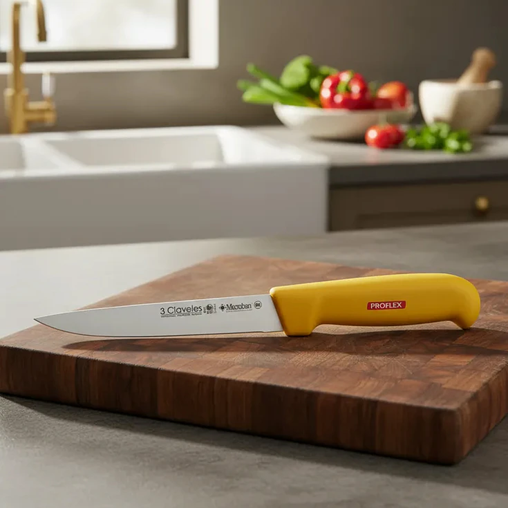 Cuchillo Deshuesador 18Cm Amarillo Tres Claveles 2