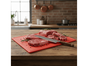 Tabla Cortar Roja 45X61X1.3 Cm Dechef