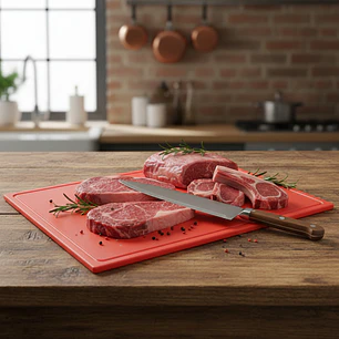 Tabla Cortar Roja 45X61X1.3 Cm Dechef